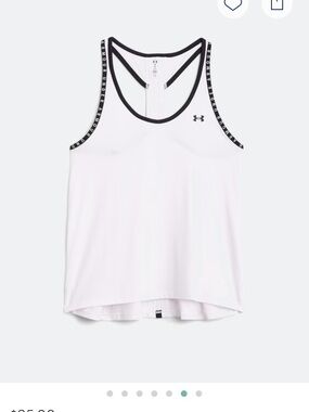 Under Armour White Racerback Tank with Black Trim